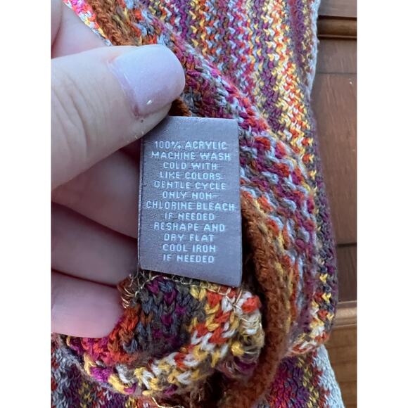 J. Jill Women's 100% Acrylic Multicolor Rainbow Stripe Infinity Scarf One Size - Picture 4 of 6